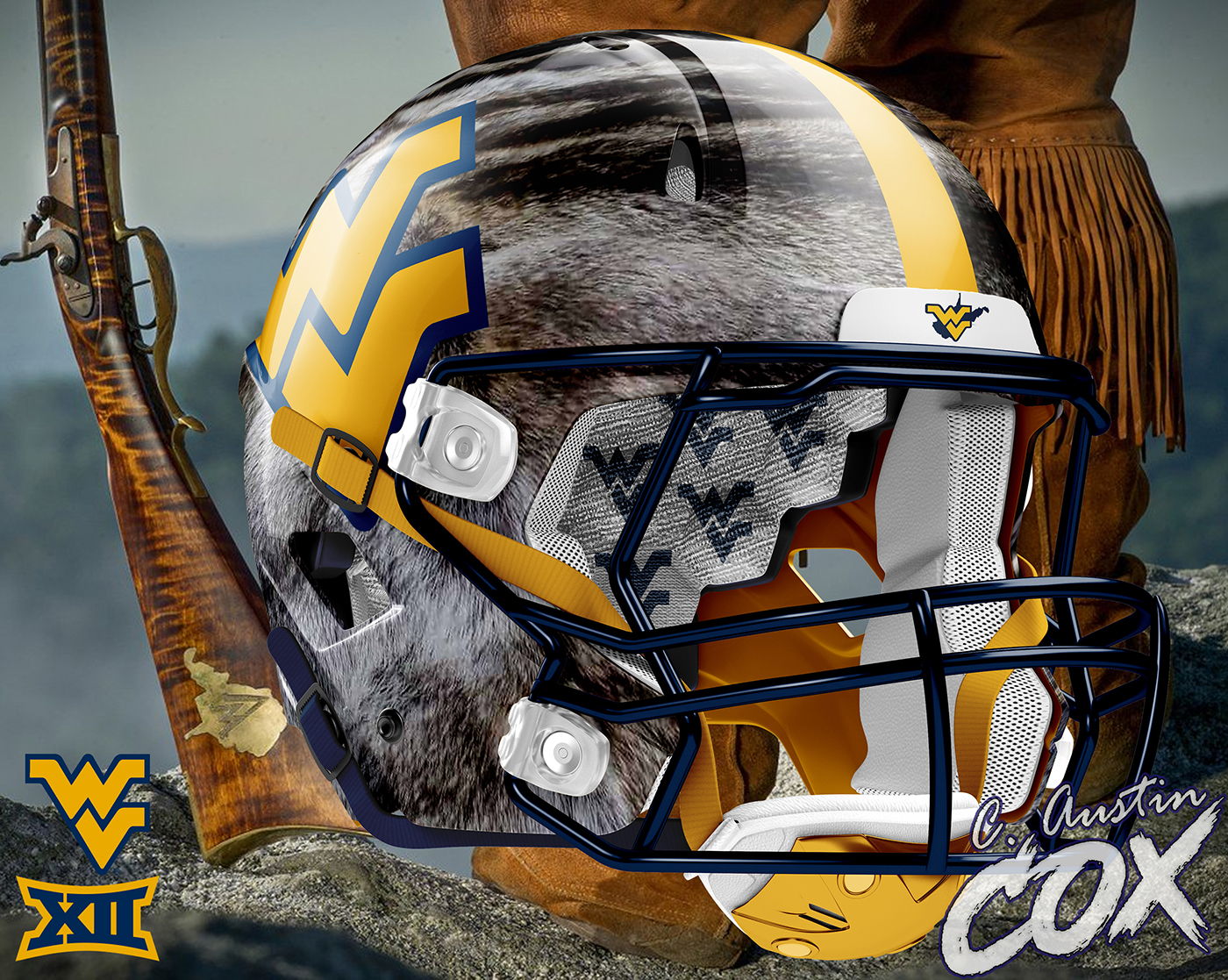 West Virginia Mountaineers Hover Team Helmet